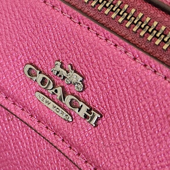 Coach Mini Bennett Metallic Pink Satchel Crossbody Bag Purse - Picture 13 of 16